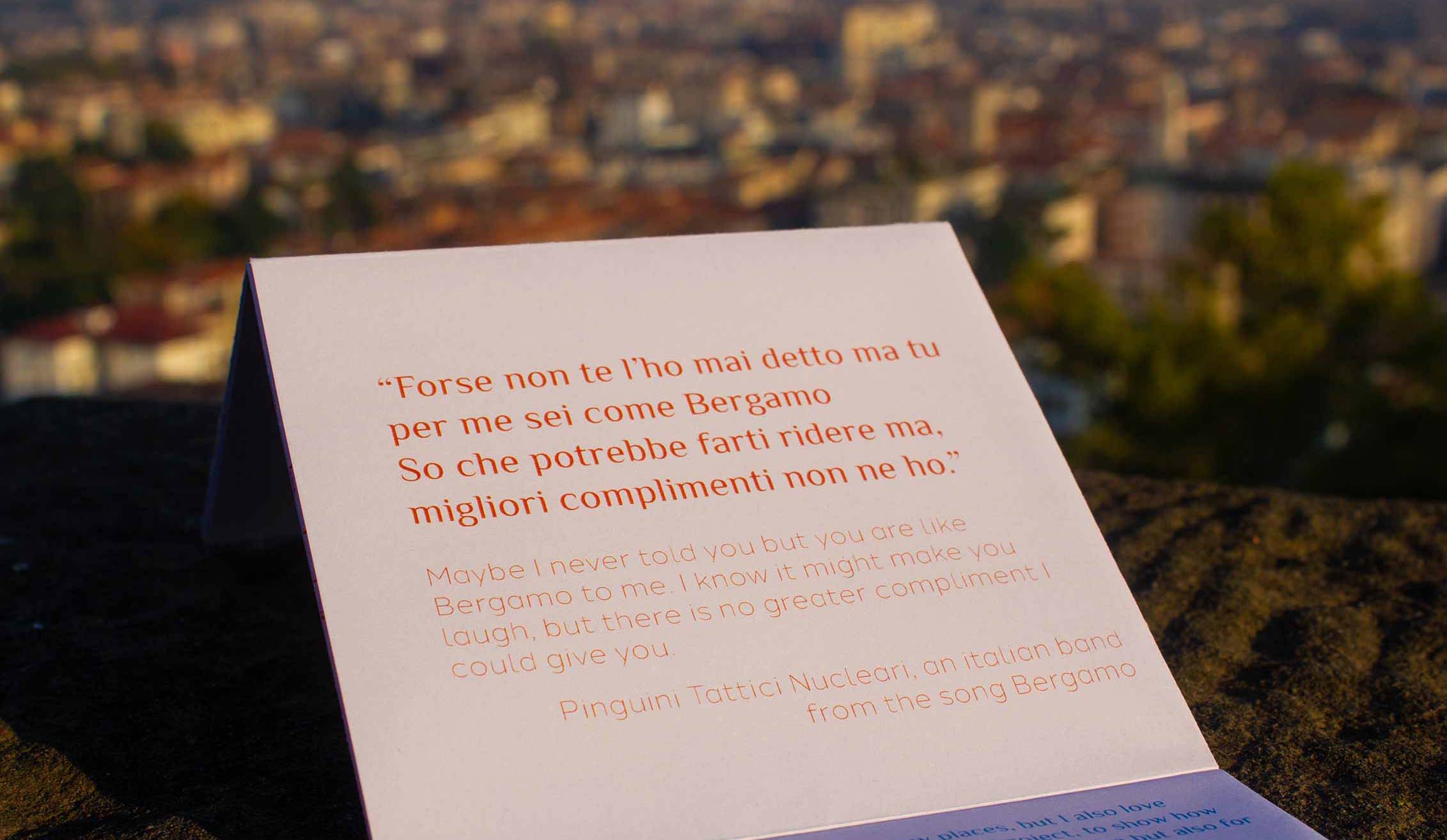 Quote from song Bergamo closeup